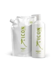 ICON PACK Bolsa Refill Energy Champú 1L. + Botella Aluminio Rellenable